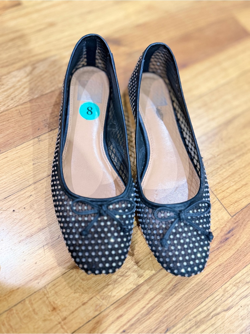 DV by Dolce Vita Black Studded Bow Flats